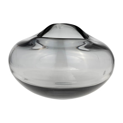 GLASS, 10"D IRREGULAR SHAPE BOWL, SMOKE