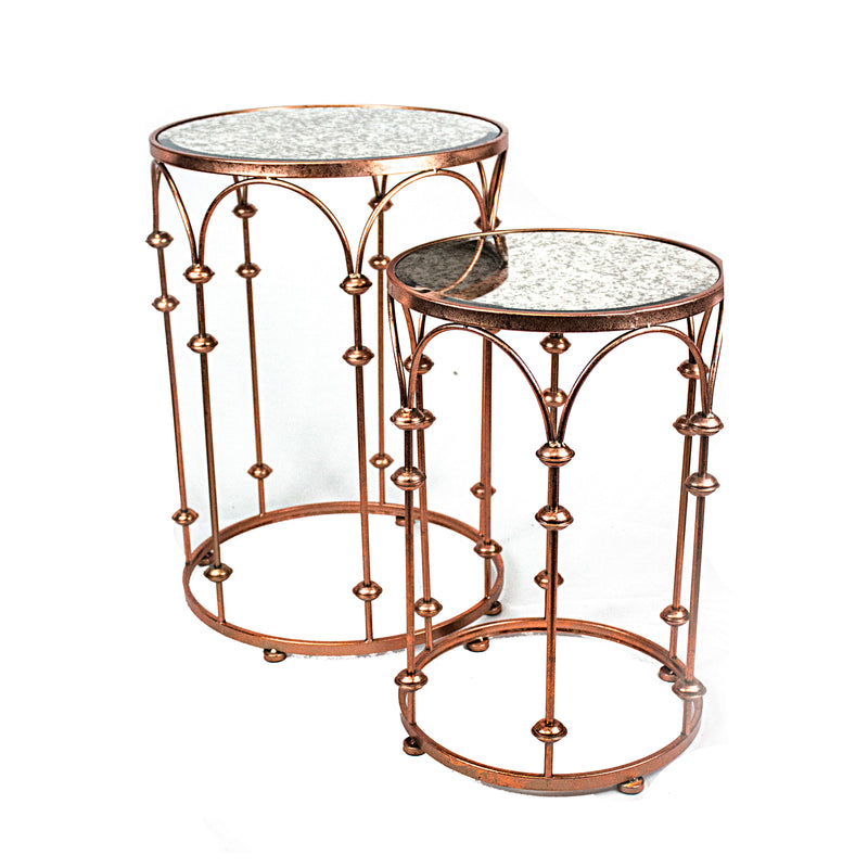 S/2 Metal Accent Tables, Copper