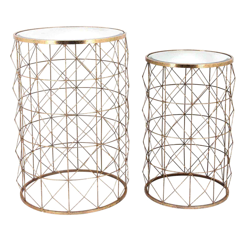 S/2 Metal Accent Tables, Gold