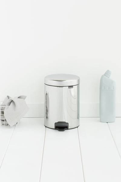 Brabantia Pedal Bin newIcon 5L Plastic Inner Bucket Brilliant Steel