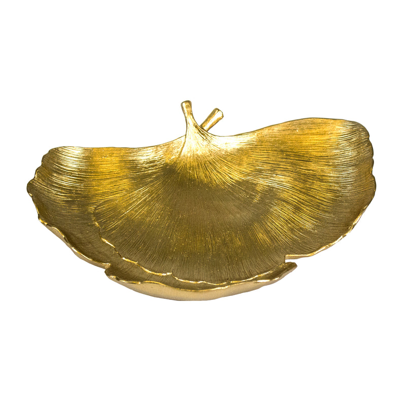 LEAF DECORATIVE PLATE, GOLD