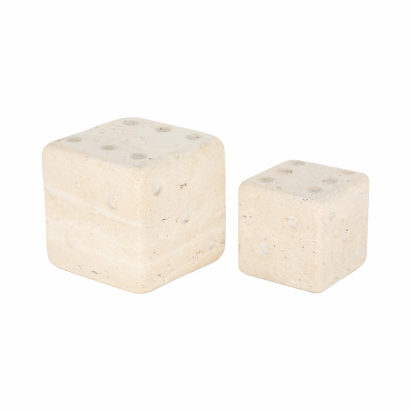 S/2 3/4" Mistry Travertine Dice