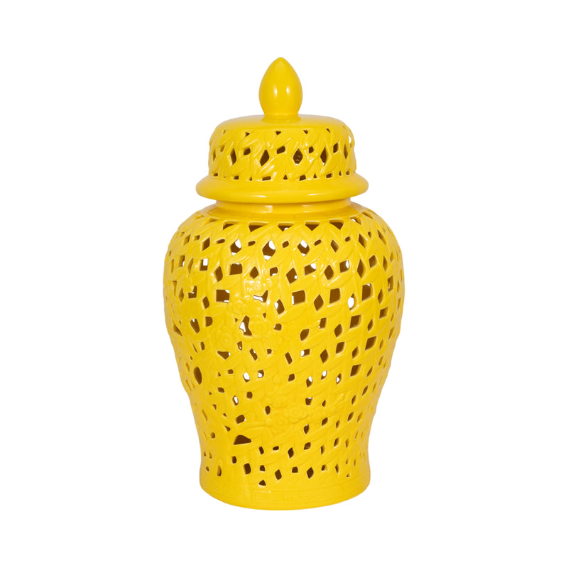 PIERCED YELLOW TEMPLE JAR 24"