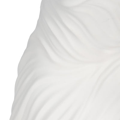 16" Curvy Ribbed Sculpture, White