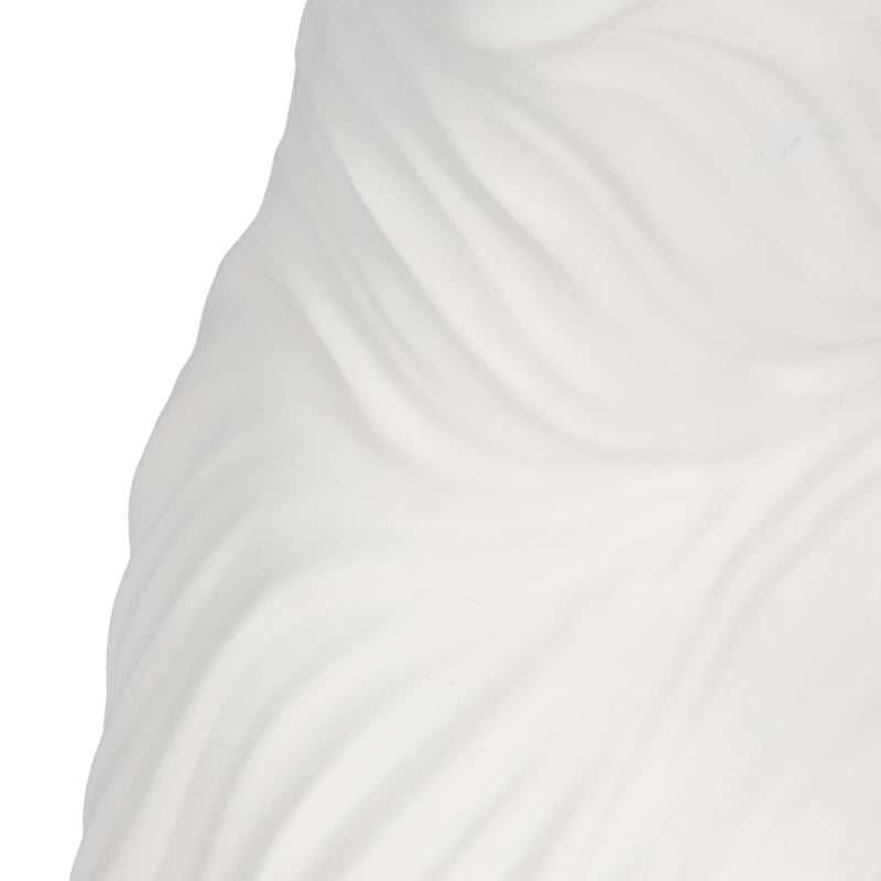 16" Curvy Ribbed Sculpture, White