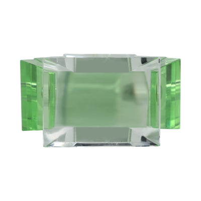 GREEN CRYSTAL PERFUME BOTTLE 4.75"