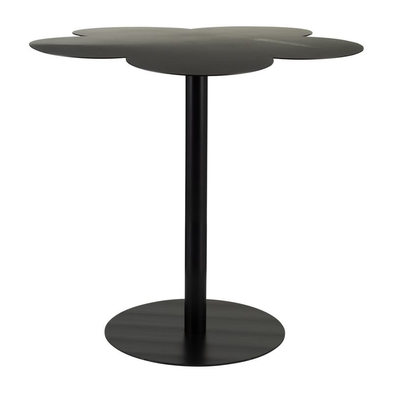 METAL, 22"DX21"H CLOVER SHAPED SIDE TABLE,BLACK KD