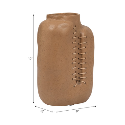 Ecomix, 12" Stitched Up Vase, Terracotta