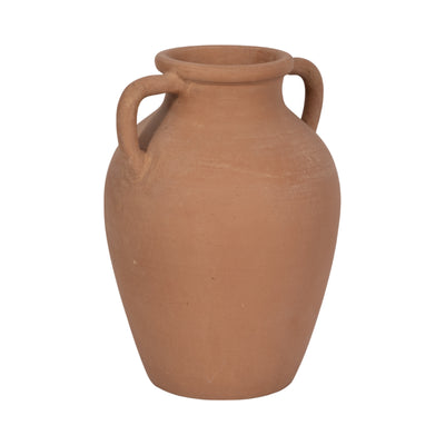 TERRACOTTA, 13" VASE WITH HANDLES, NATURAL