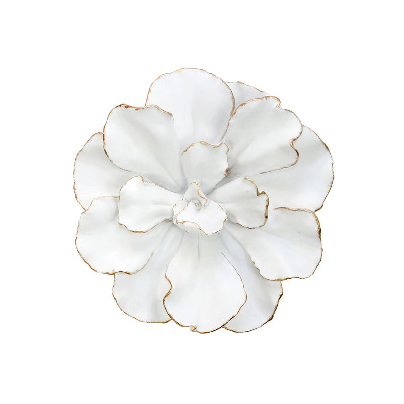 WHITE/GOLD WALL FLOWER 10"