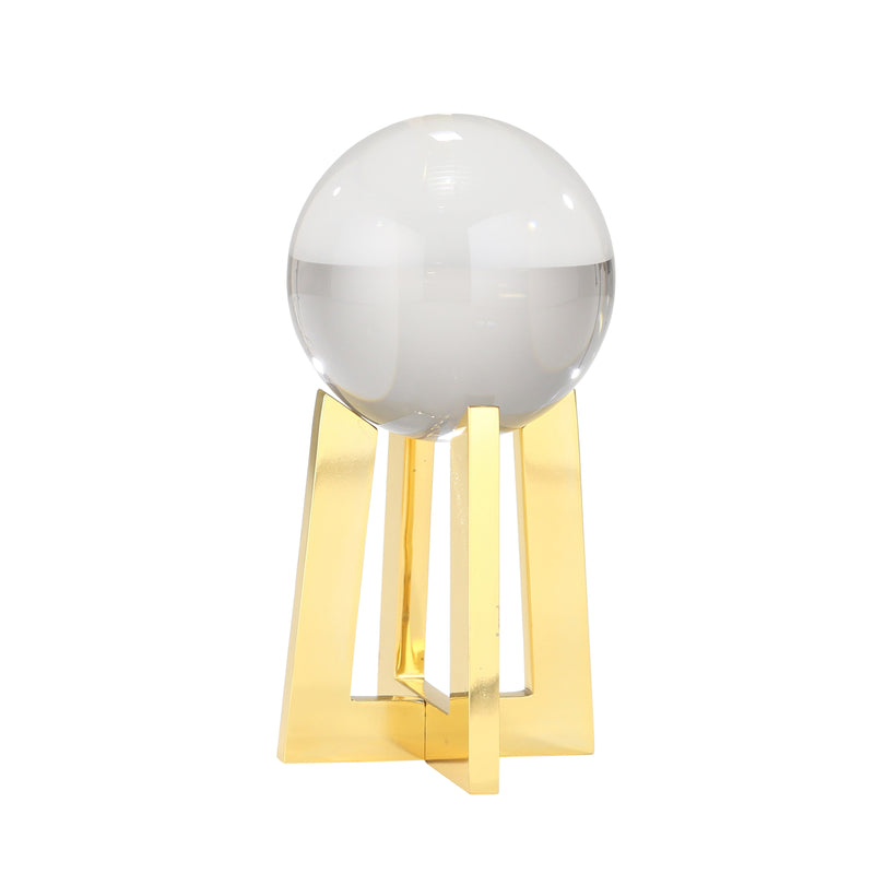 Crystal Orb On Base, Gold