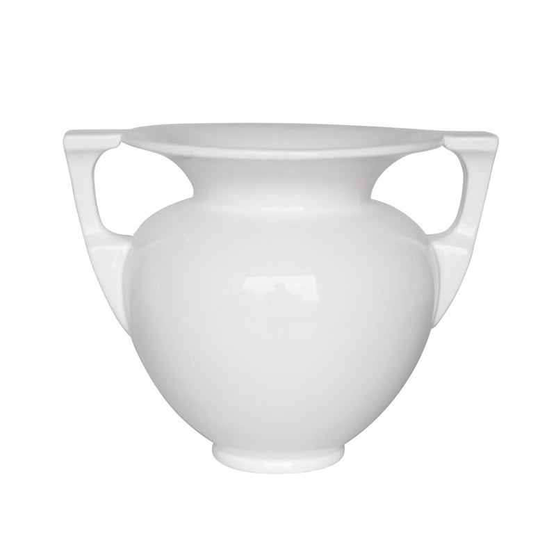 Decorative Modern Ceramic 2-Handled Urn, White | 12248-01