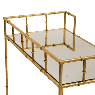 Metal & Mirror Bar Cart, Gold