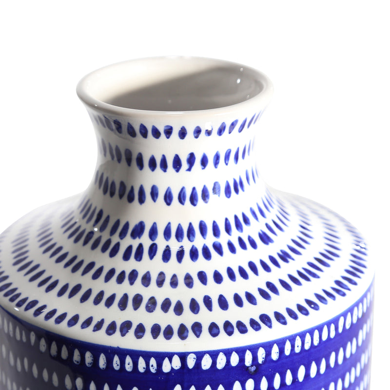 Ceramic Vase, Blue/White