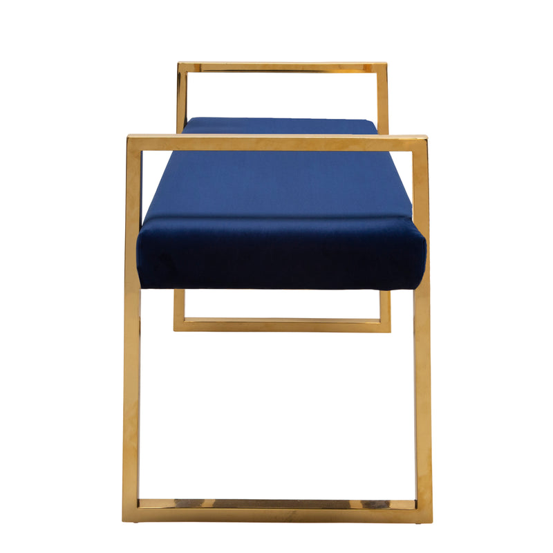 Vanity Bench, Gold/Navy