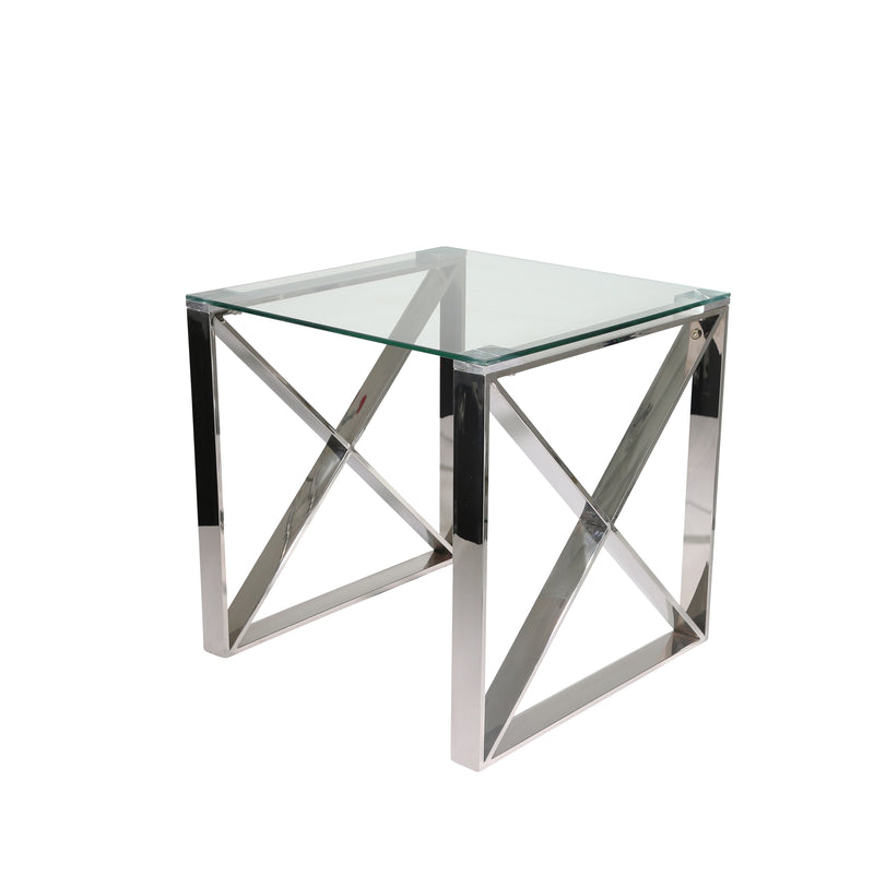 Stainless Steel & Glass Side Table | 12802-02