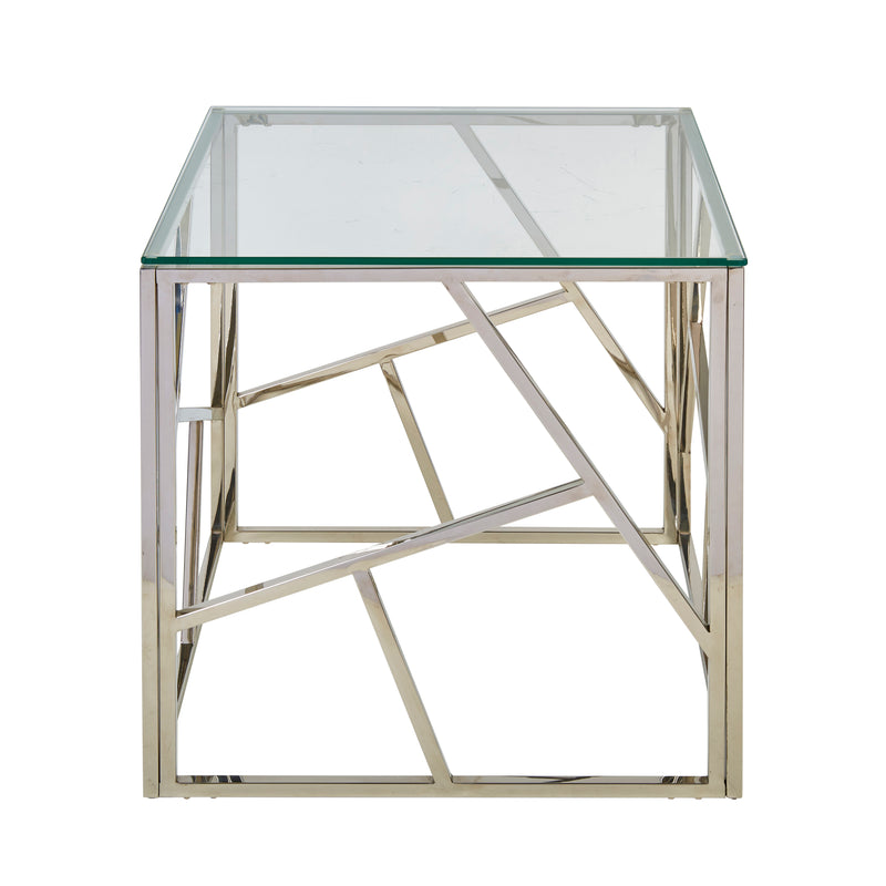 Stainless Steel & Glass Side Table | 12805-02