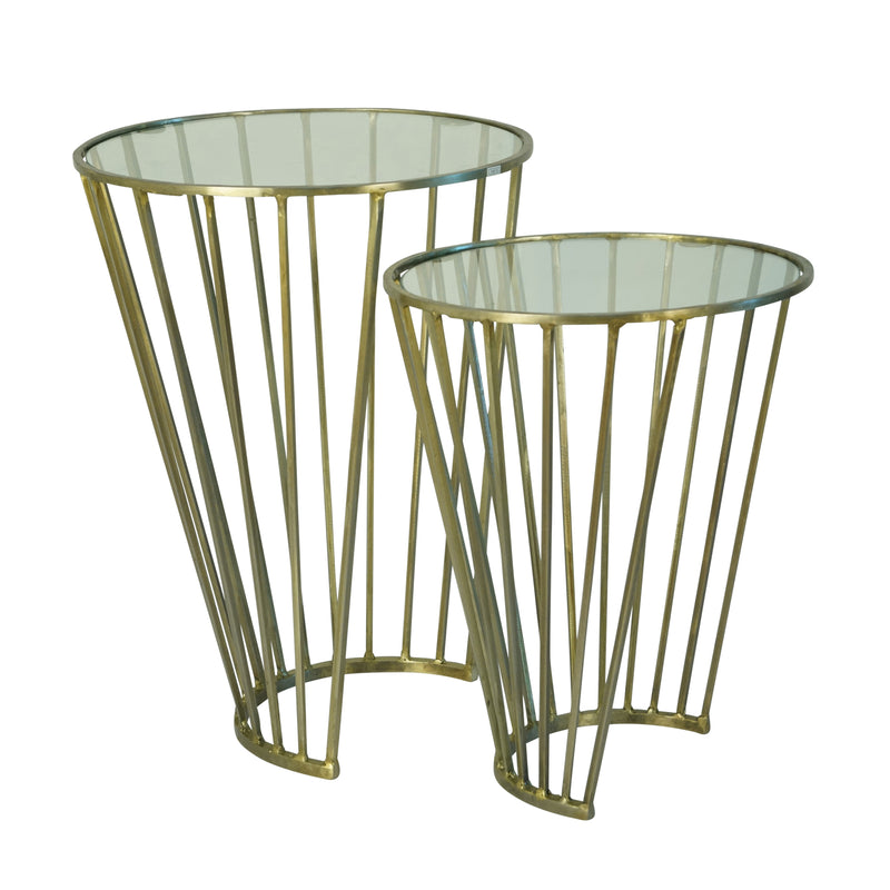 S/2 Metal Accent Tables, Gold