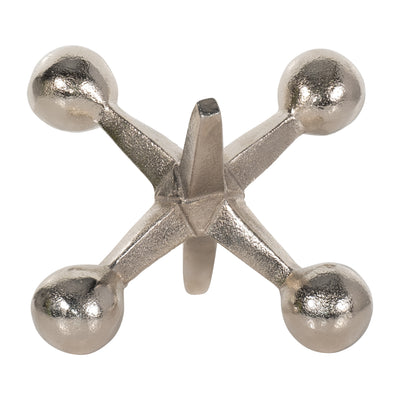 SILVER METAL JACKS DECOR, 5"