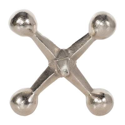 SILVER METAL JACKS DECOR, 5"