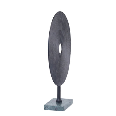 ALUMINUM BLACK DISK ON GREEN BASE, 18"