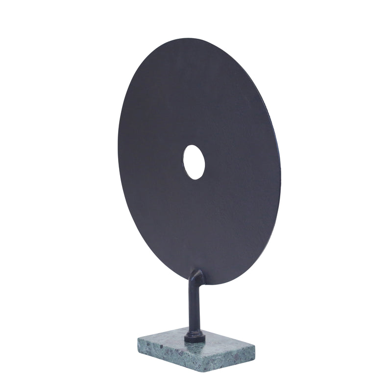 ALUMINUM BLACK DISK ON GREEN BASE, 18"