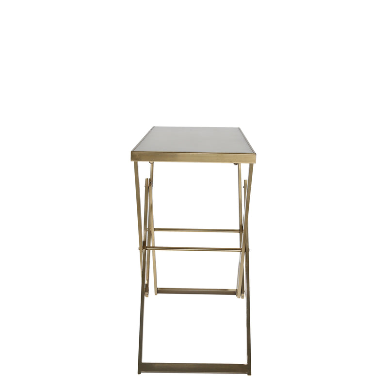 Metal Console Table, Marble Top, Gold, Kd