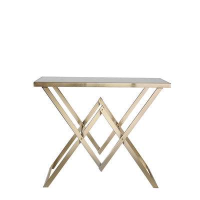 Metal Console Table, Marble Top, Gold, Kd