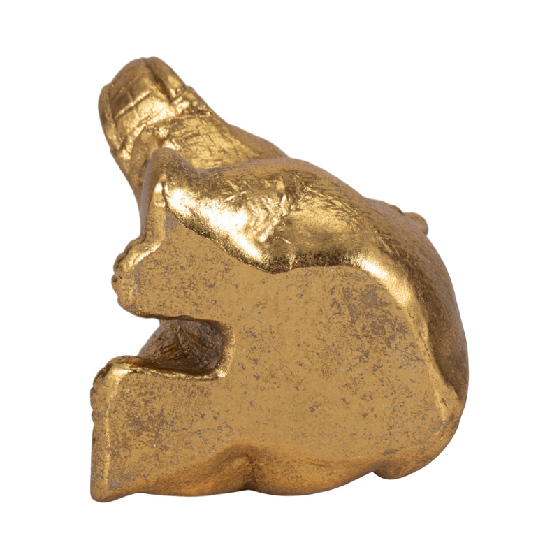 7" Sitting Elephant, Gold