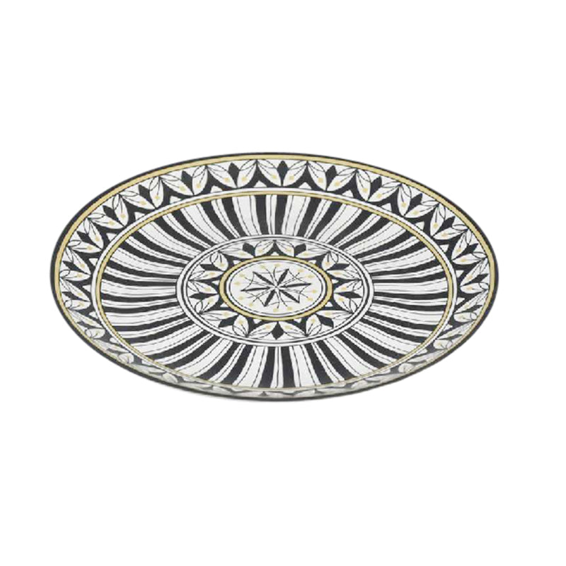 Decorative Ceramic Platter, White/Black | 13055-01