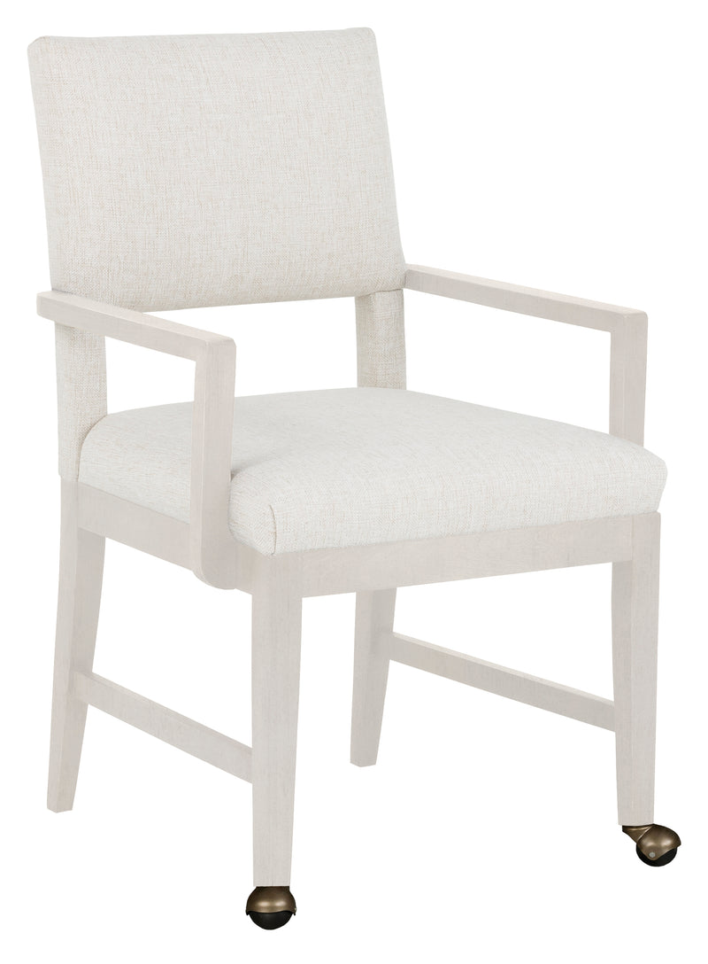 Addy Linen Arm Chair W/Front Casters