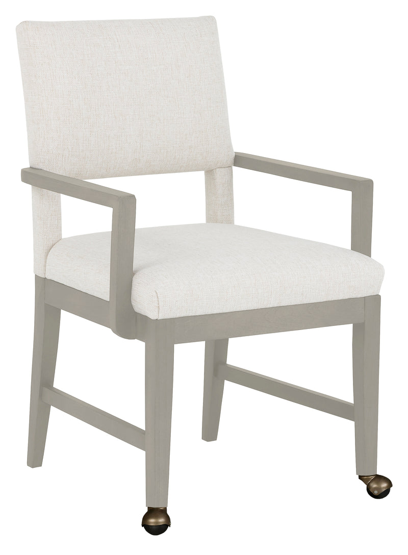 Addy Sheer Dove Arm Chair W/Front Casters