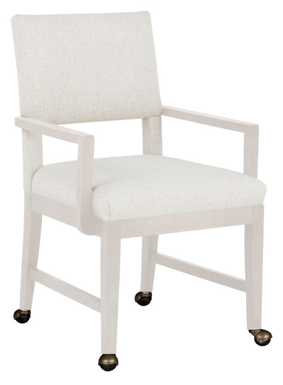 Addy Linen Arm Chair W/ Casters