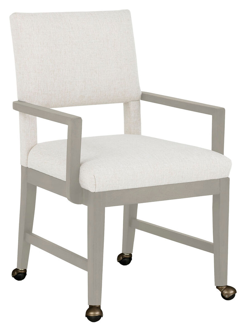 Addy Sheer Dove Arm Chair W/ Casters