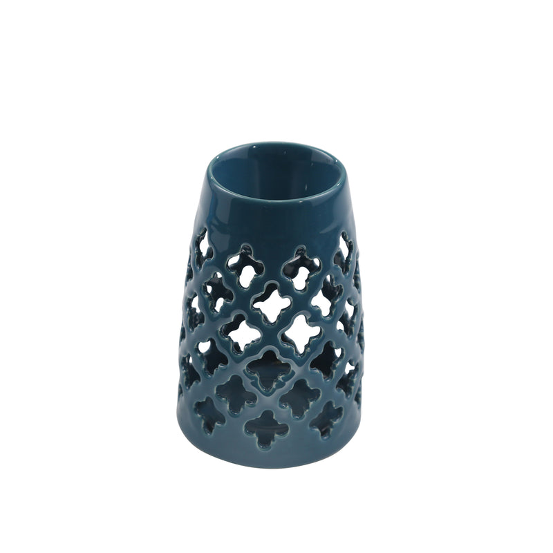 TEAL OIL BURNER CANDLE HOLDER, 6"