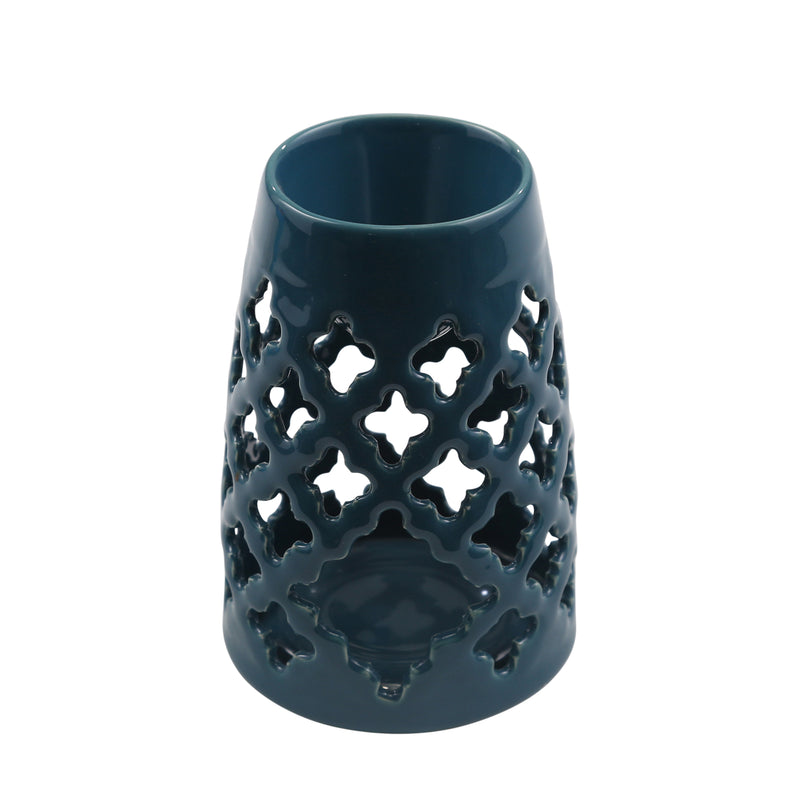 TEAL OIL BURNER CANDLE HOLDER, 6"