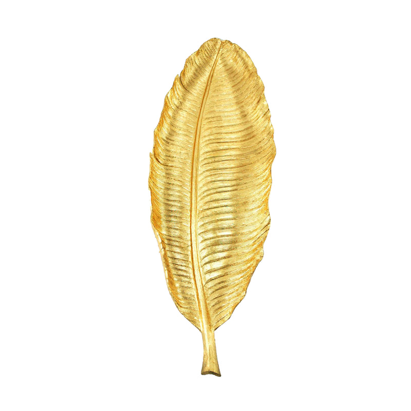 Polyresin Leaf Wall Decor, Gold