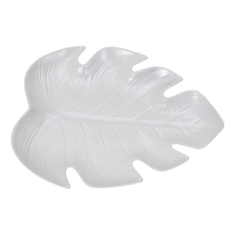 Decorat1Ve Ceramic Leaf Plate, White | 13094-01