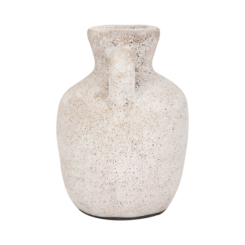 Terracotta, 7" Double Handle Vase, Ivory