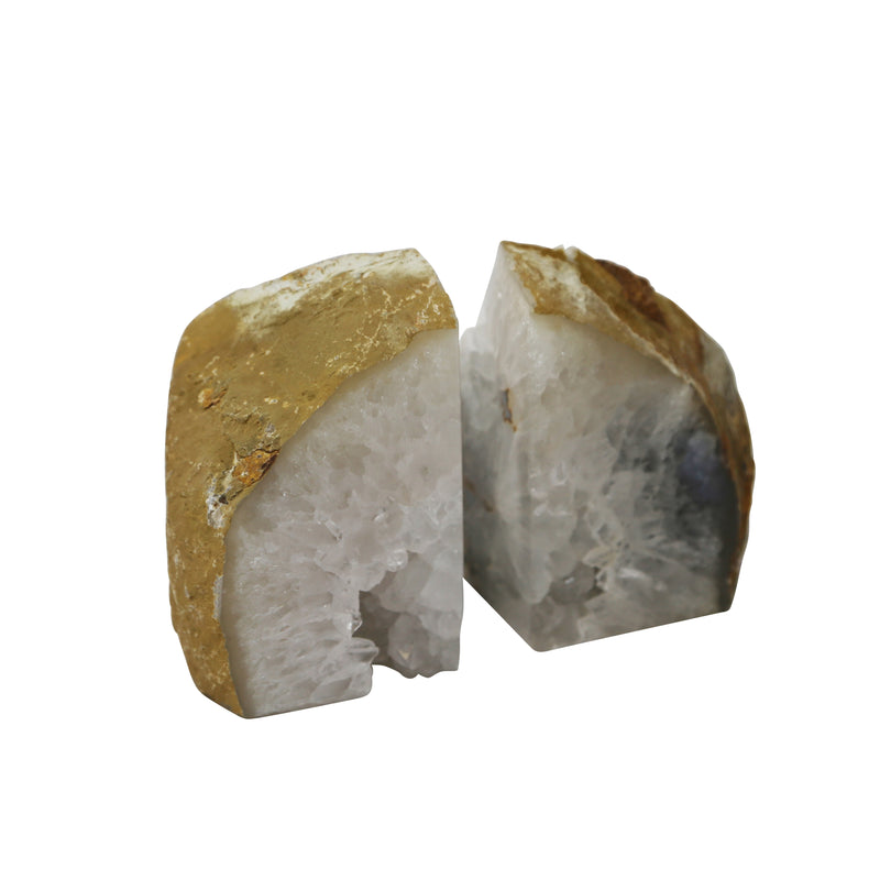 S/2 AGATE BOOKENDS, NATURAL