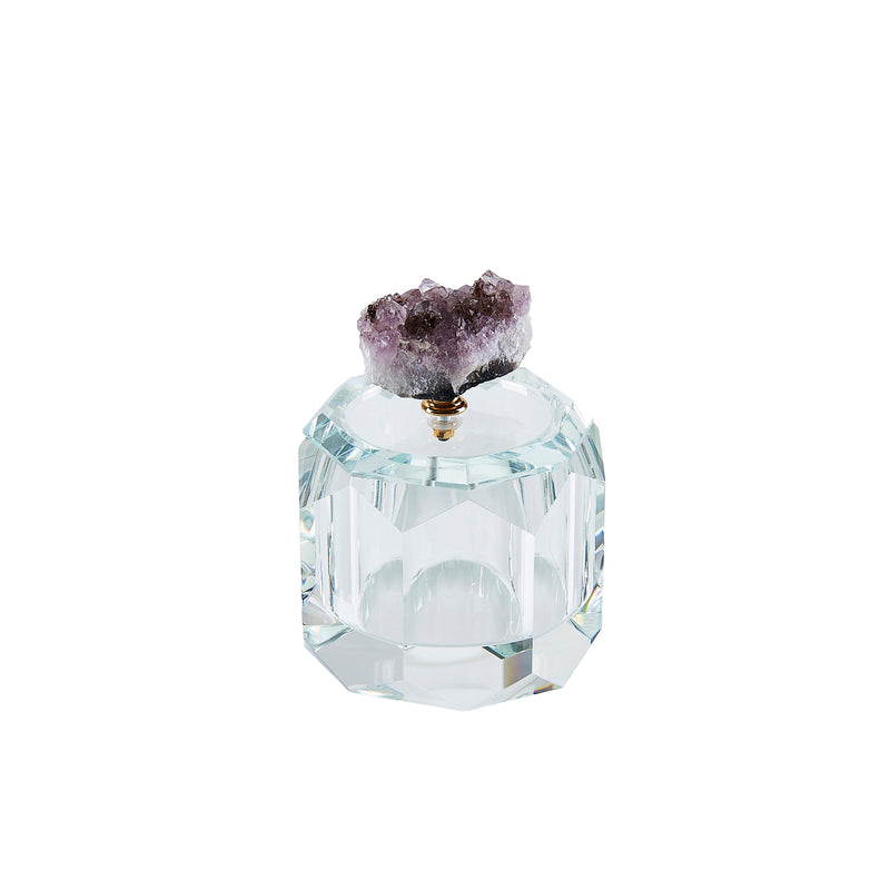 Crystal Covered Box W/Agate, Purple | 13311-16