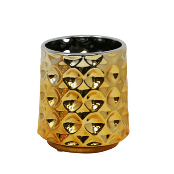 Decorative Ceramic Planter, Silver / Gold