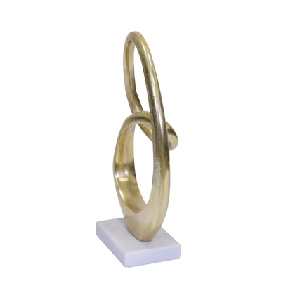 GOLD LOOP SCULPTURE ON MARBLEBASE