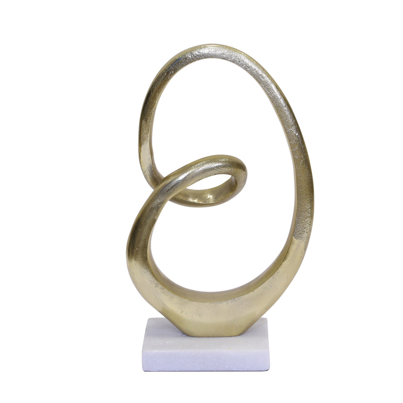 GOLD LOOP SCULPTURE ON MARBLEBASE