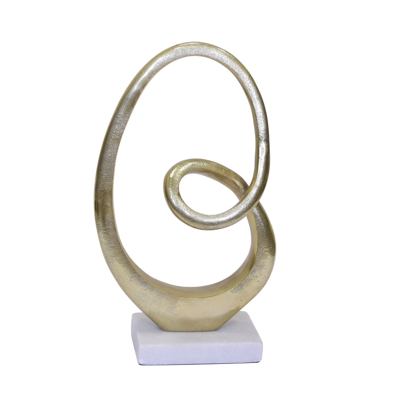 GOLD LOOP SCULPTURE ON MARBLEBASE