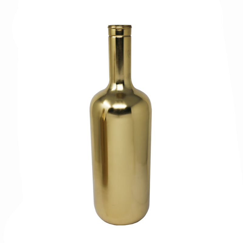 18.5" METAL VASE, GOLD