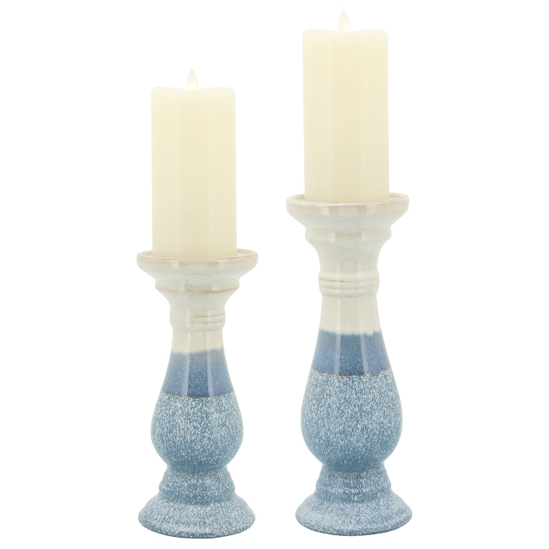 Cer, 10"H Candle Holder, Skyblue