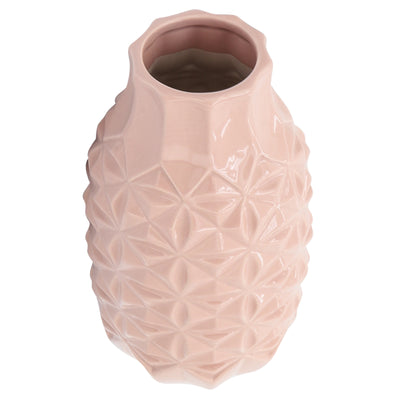 Cer, 12" Geo Vase, Blush