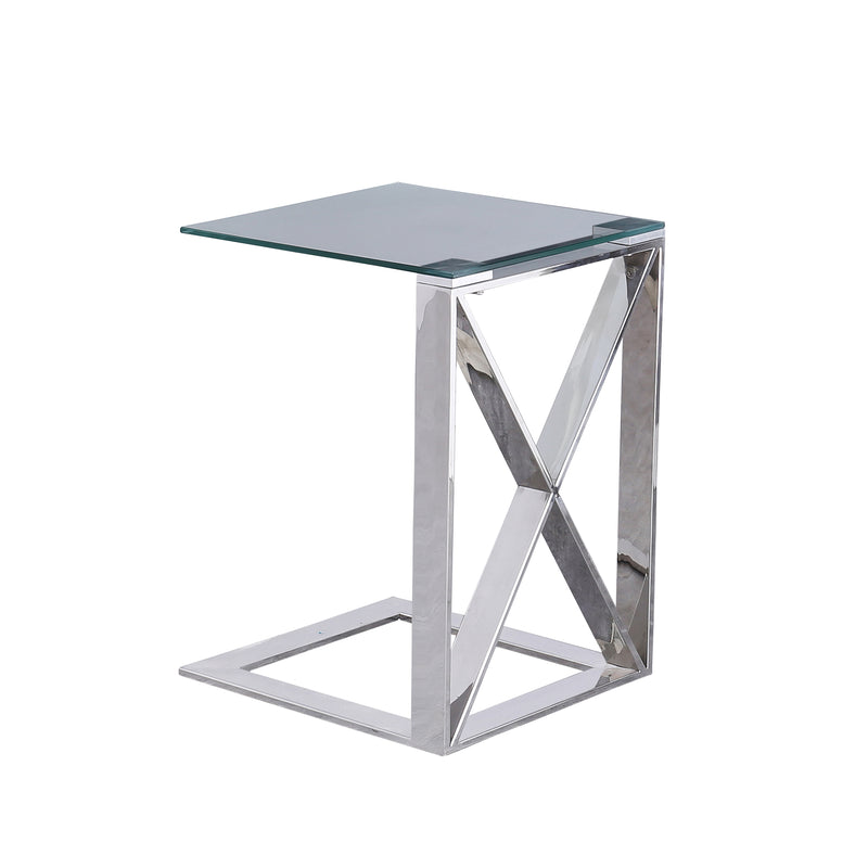 METAL " X " FRAME 22 SIDE TABLE SILVER