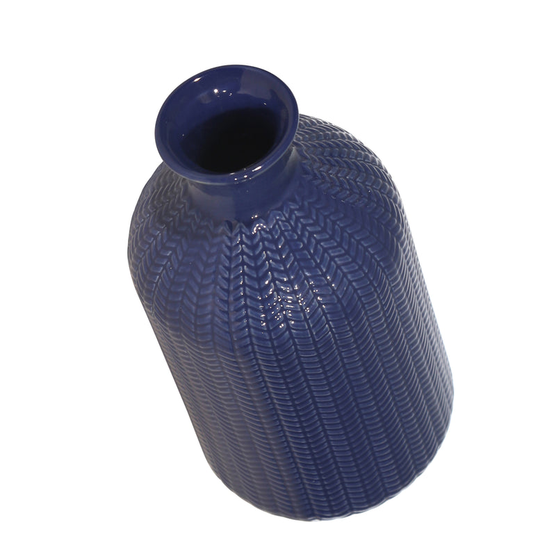 Ceramic 9" Bottle Vase, Blue